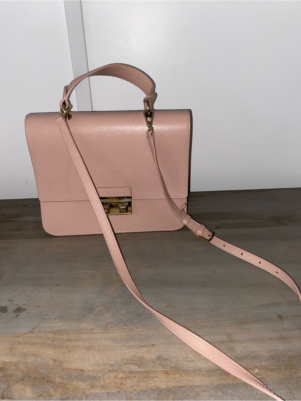 Furla light peach pink Top-Handle Crossbody Bag